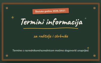Obavijest o terminima informacija